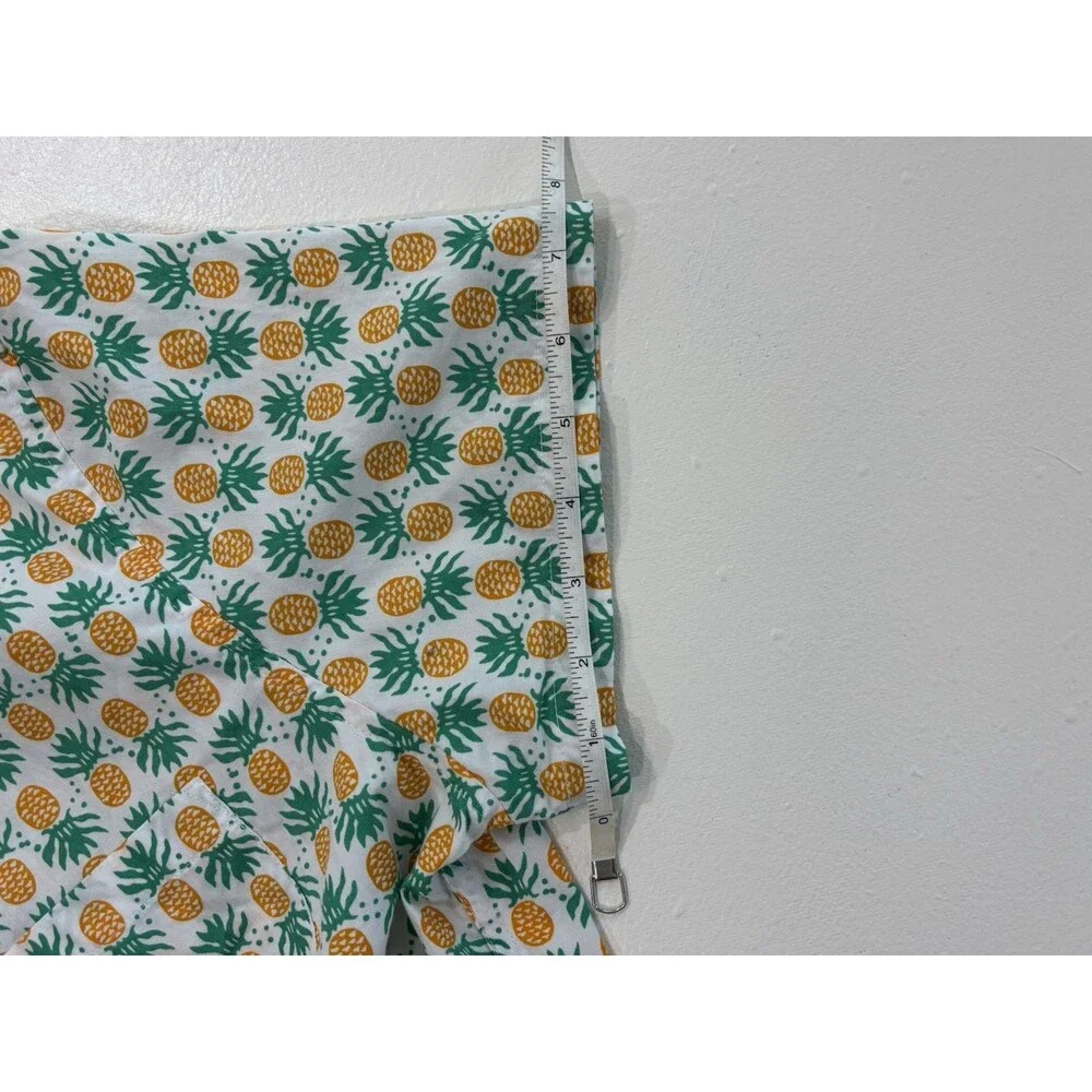 J.CREW Mens M Short Sleeve Button Up Flex Washed Slim Fit Pineapple Tropical